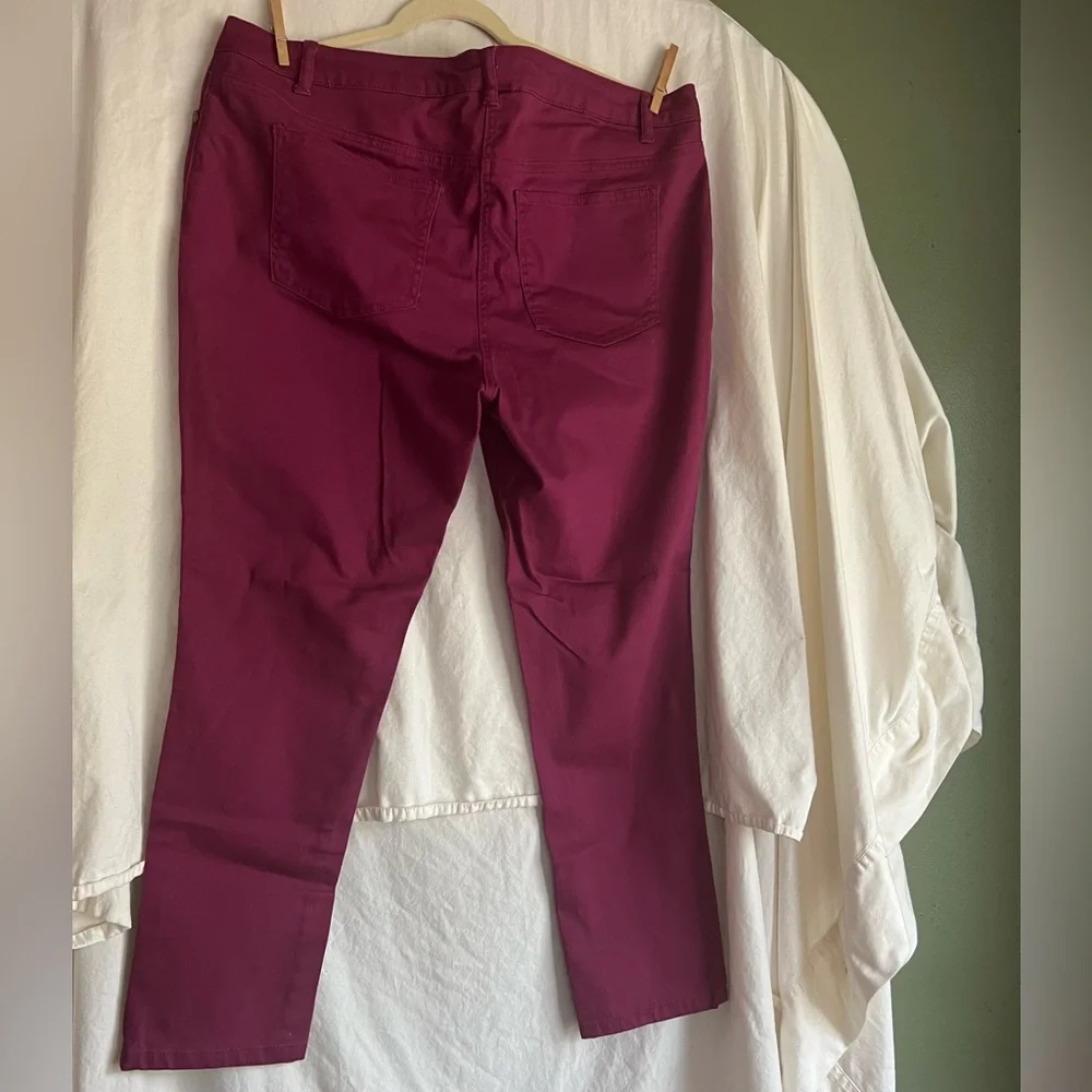 Woman Within Jeans Size 18W. Color is burgundy - Picture 7 of 7